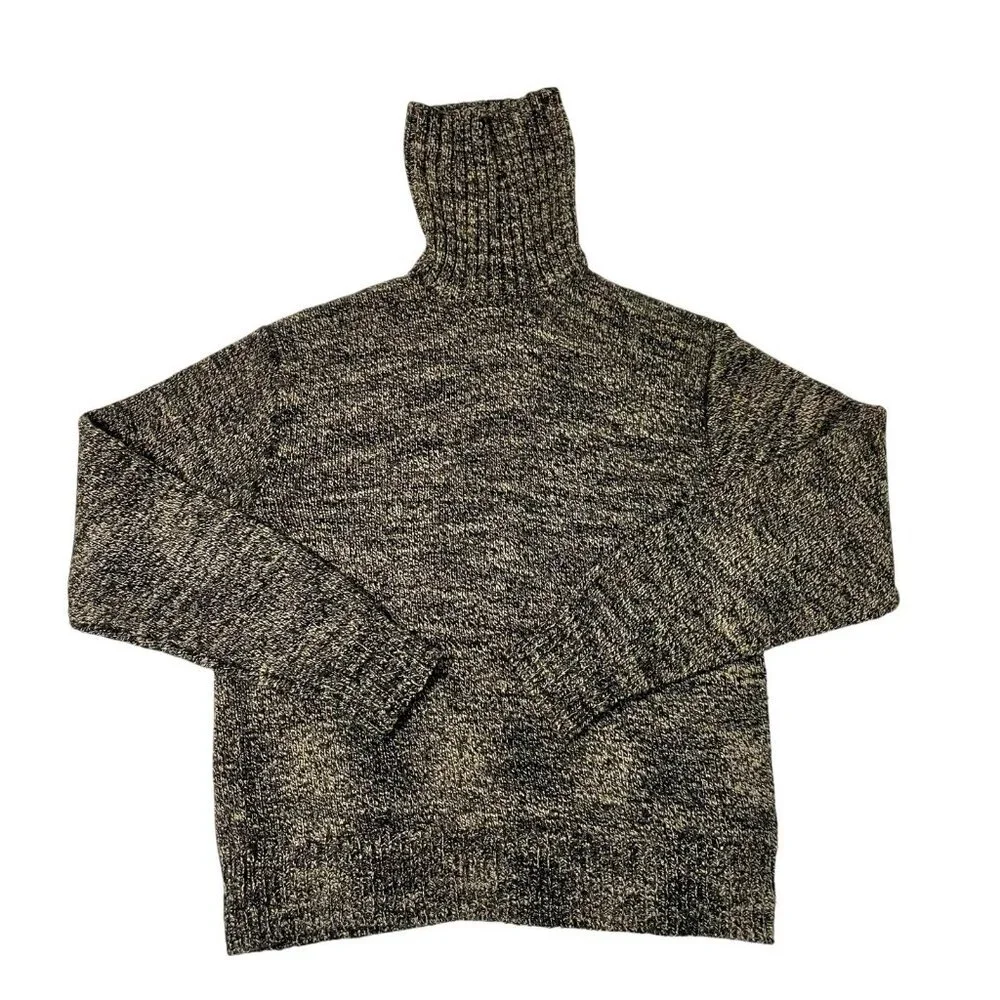 Ralph Lauren Double RL Black Marled Turtleneck Sweater - Picture 4 of 8